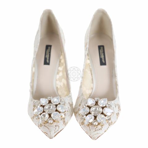 Sell Dolce & Gabbana Belluci 90 Lace Pumps - White 