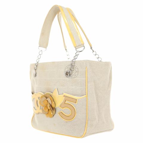 Sell Chanel No 5 Camellia Tote Bag - Cream/Yellow