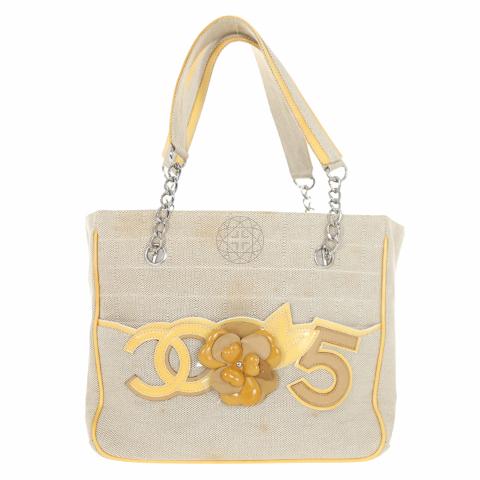 Sell Chanel No 5 Camellia Tote Bag - Cream/Yellow 
