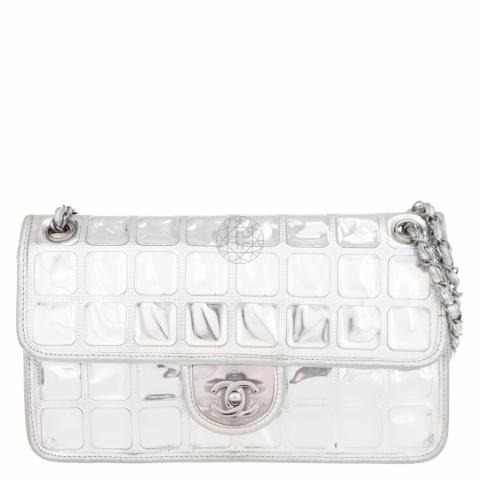 Sell Chanel Vinyl Ice Cube Flap Bag - Silver