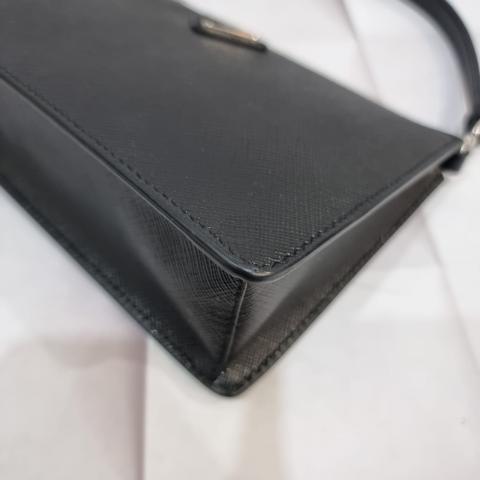 Prada Black Saffiano Leather Mini Bag at 1stDibs