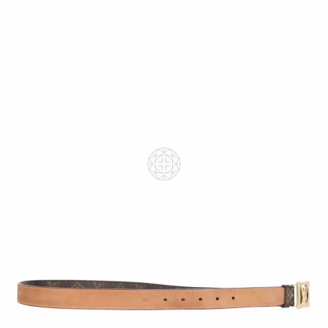 LOUIS VUITTON Vintage Monogram Belt #70/28 Bron Multicolor White Leather  LB0063