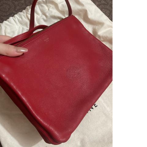 Celine Trio Crossbody Bag Leather Small Red at 1stDibs