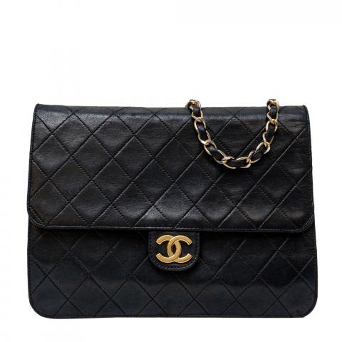 Sell Chanel Vintage Quilted Flap Bag - Black 