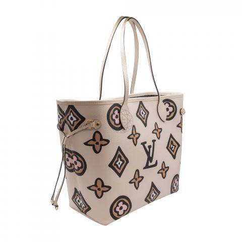 Louis Vuitton Neverfull MM Wild At Heart Monogram Canvas Tote Bag Crea