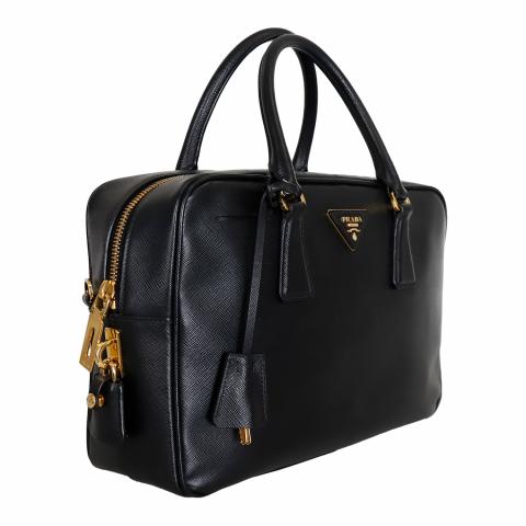 AUTHENTIC Prada Saffiano Lux Nero Bag Bauletto