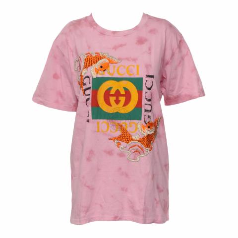 Sell Gucci Embroidered Tie Dye T-Shirt - Pink