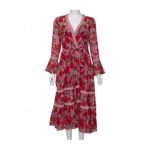 Sell Alexis Marcus Floral Wrap Dress - Red | HuntStreet.com
