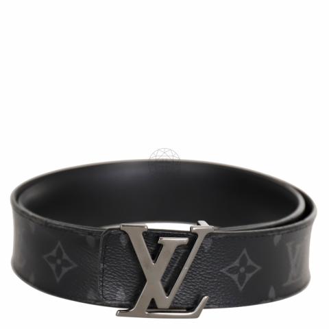 Louis Vuitton LV Initiales 40mm Reversible Belt Anthracite Leather. Size 85 cm