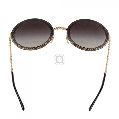 Sell Chanel Round Sunglasses with Chain (4245 C395/56) - Black