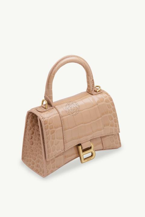 Balenciaga Hourglass Small Croc-Embossed Top-Handle Bag in Nude for Sale in  New York, NY - OfferUp