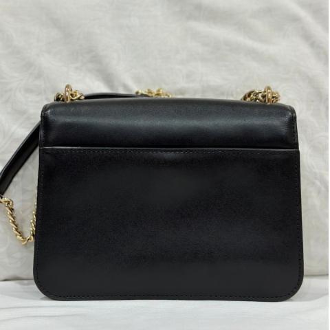 Michael Kors Mott Large Butterfly Chain Shoulder Bag In Black