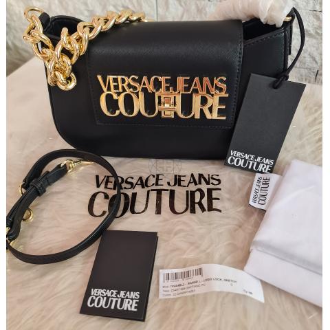 Versace Jeans Couture Logo Lock Baroque Print Cross-body Bag - Black/Gold