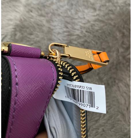 Marc Jacobs Stamped Floral Snapshot Crossbody Bag, Purple