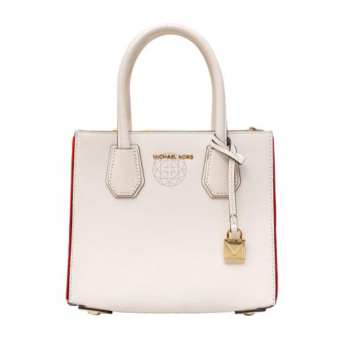 Sell Michael Kors Rainbow Trim Leather Crossbody Tote Bag White