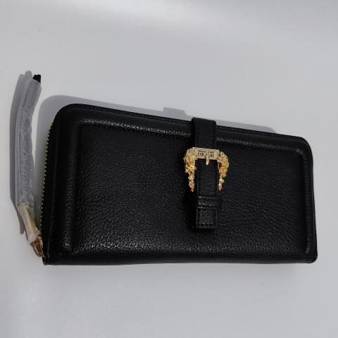 Sell Versace Jeans Couture Buckle Zip-Around Wallet - Black