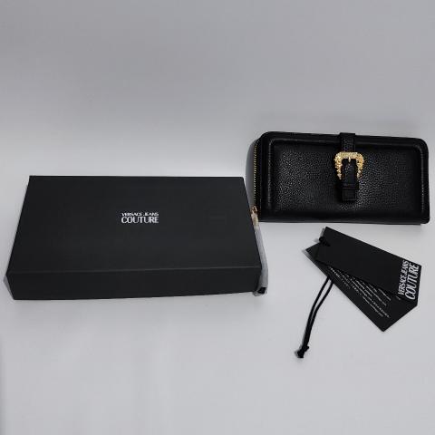 Sell Versace Jeans Couture Buckle Zip-Around Wallet - Black