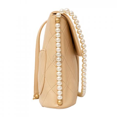 Sell Chanel Small Pearl Chain Hobo Bag - Nude