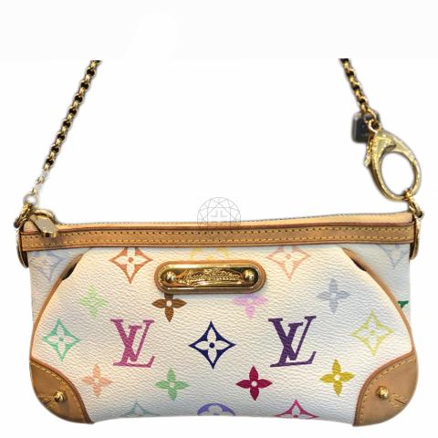 Louis Vuitton White Monogram Multicolore Pochette Milla MM Cloth