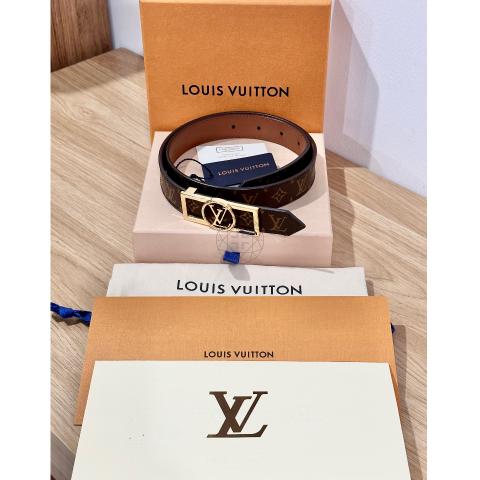 Louis Vuitton Dauphine 25mm Reversible Belt Tan Monogram. Size 85 cm