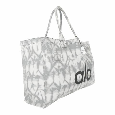 New Alo Yoga Grey Graffiti Spatter Tie Dye Shopper Tote Bag One Size
