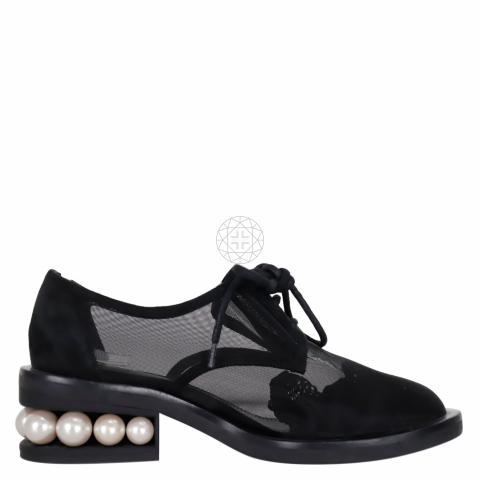 Nicholas Kirkwood Casati Faux Pearl-embellished Leather Loafers - Black