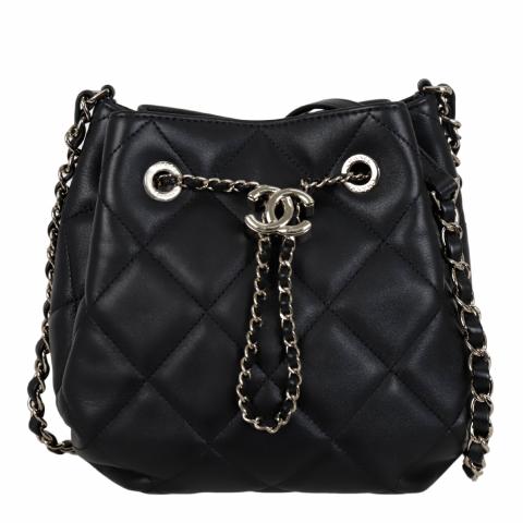 Sell Chanel Quilted Drawstring Bucket Bag - Black