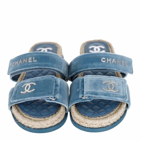 Chanel denim online slides