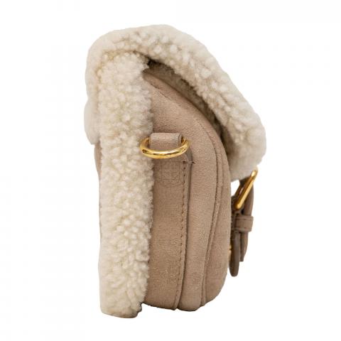 Christian Dior Small Shearling Bobby Crossbody Bag