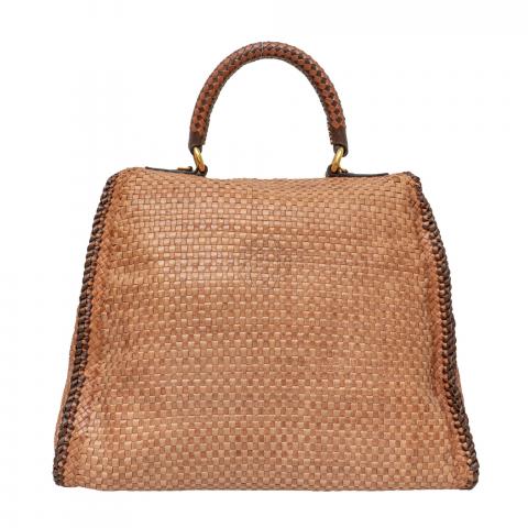 Sell Prada Woven Leather Madras Bag Brown HuntStreet