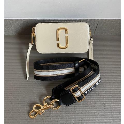 Snapshot leather crossbody bag Marc Jacobs White in Leather - 36045582