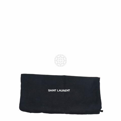 Saint Laurent Sunset Chain Wallet Crocodile Embossed Leather Gray 1771461