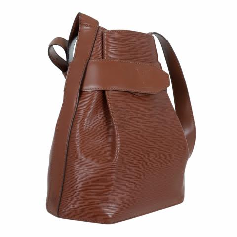 Louis Vuitton Sac dépaule shoulder bag in brown epi leather