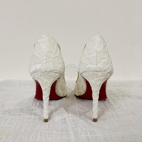 Christian Louboutin Lace 554 85 Tulle and Satin Pumps - Women - White Pumps - IT39.5