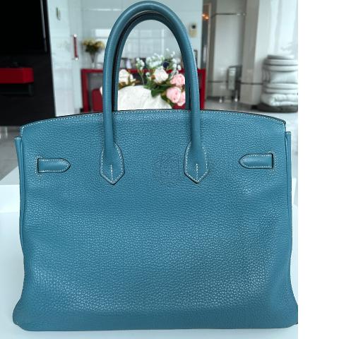 Hermes Turquoise Blue Togo Birkin 35 GHW