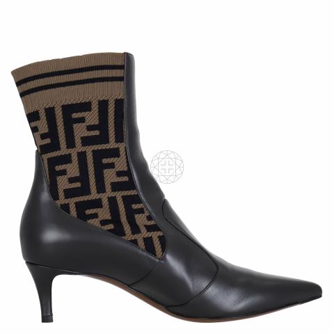 Fendi stretch knit hot sale ankle boots