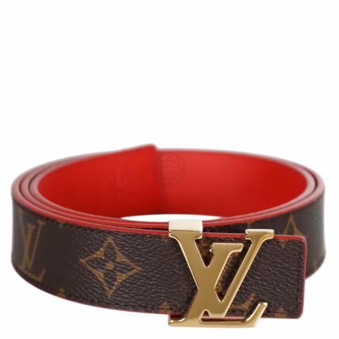 Louis Vuitton Pretty LV Belt 30 mm Reversible Brown Beige Leather Cloth  ref.960687 - Joli Closet