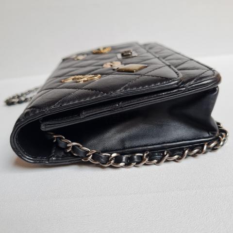 Chanel Black Quilted Aged Calfskin ParisCosmopolite Lucky Charms 224  Reissue Double Flap Brushed Gold Hardware 2017 Available For Immediate  Sale At Sothebys