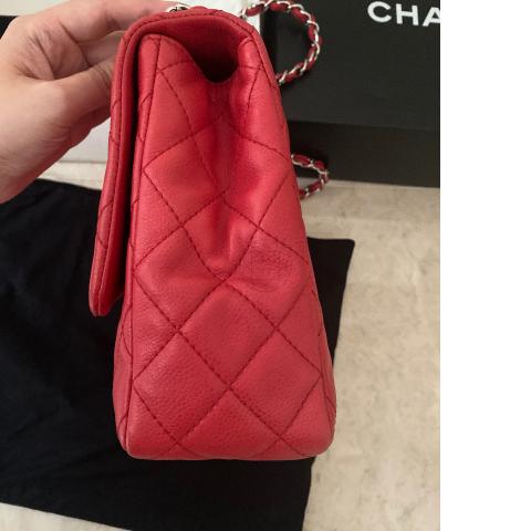 Chanel Vintage Red Caviar Small Diana Flap Bag 24K GHW 67655