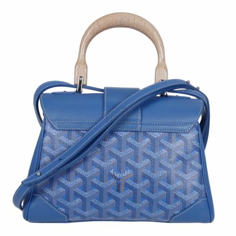 GOYARD Goyardine Monte Carlo Bois Clutch With Strap Sky Blue