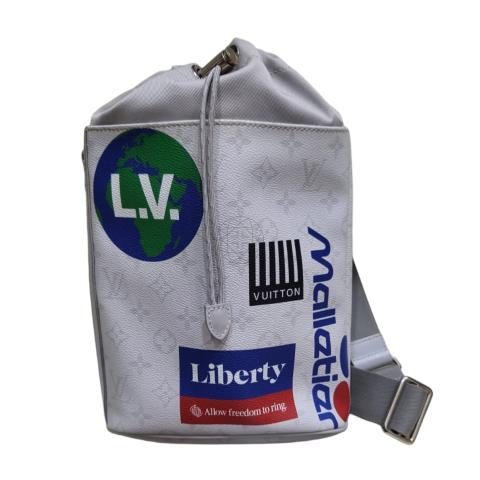Louis Vuitton Limited Edition Monogram Canvas Logo Chalk Sling Bag