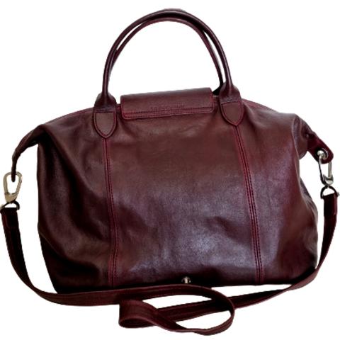 Longchamp cuir outlet large