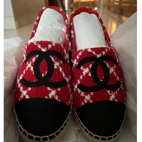 Chanel Red Leather Espadrilles For Sale at 1stDibs  chanel red shoes red  chanel espadrilles red chanel shoes
