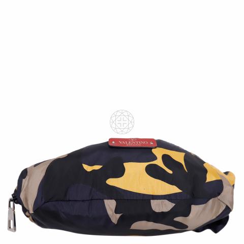 Sell Valentino Camouflage Nylon Belt Bag Yellow Multicolor