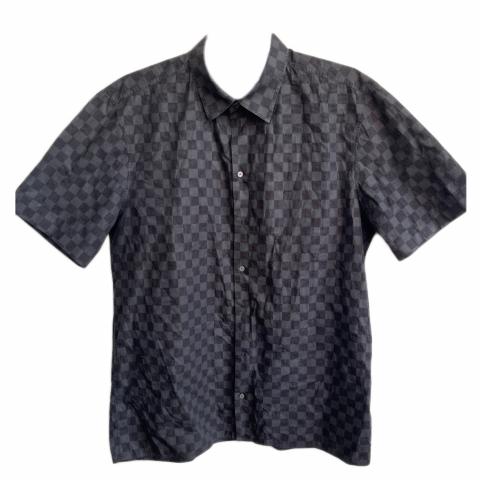 Louis Vuitton ブラック ボタンアップシャツ Sell Louis Vuitton Damier Graphite Button-Up Shirt - Black