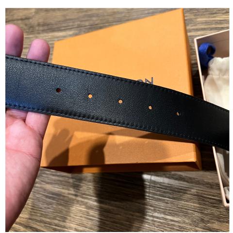 Lv circle leather belt Louis Vuitton Black size 100 cm in Leather - 29038772