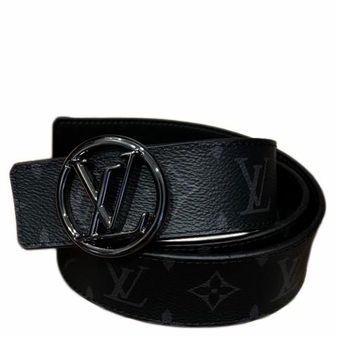 Louis Vuitton LV Circle Reversible Belt Monogram Eclipse and Leather Wide  Gray 1659261