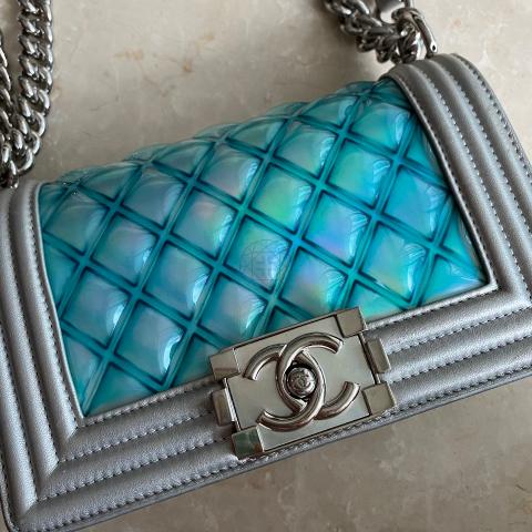 Sell Chanel Holographic Water Small Boy Bag - Blue/Silver
