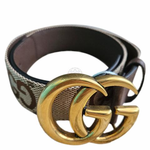 Sell Gucci Jumbo GG Marmont Belt Brown Gold HuntStreet