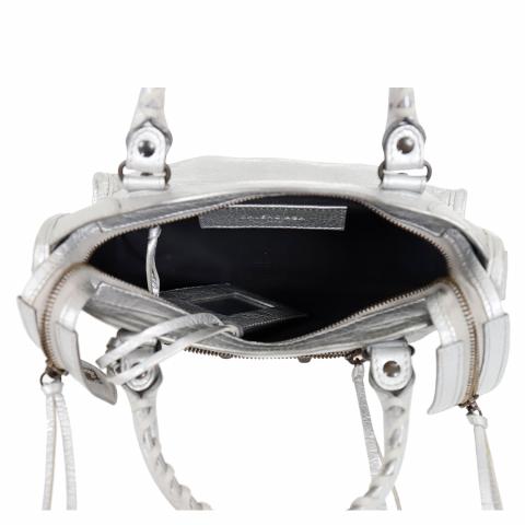 Sell Balenciaga Metallic Leather Mini City Bag - Silver